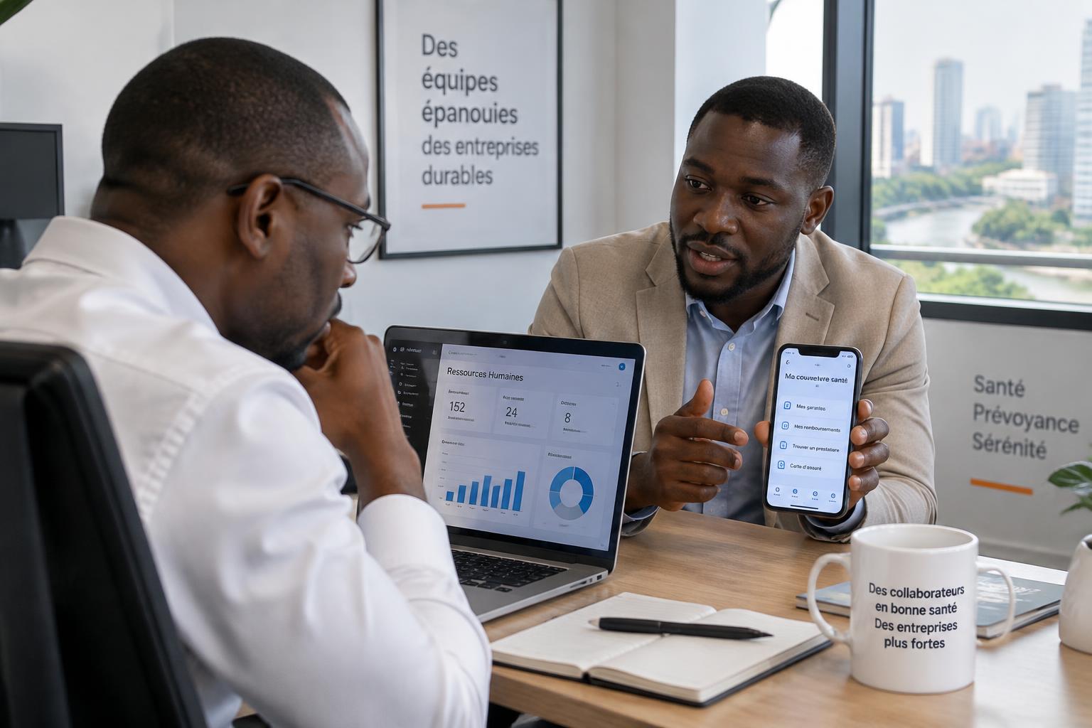 Assurance santé entreprise 100 % digitale en Afrique : application salarié et portail RH